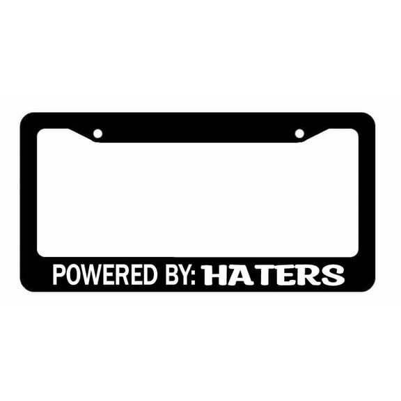 Powered By Haters JDM Racing Drifting Drag Funny Car Truck License Plate Frame