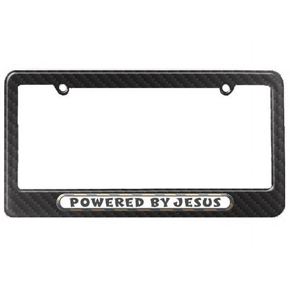 Powered By Jesus License Plate Frame