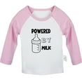 thumbnail image 1 of Powered By Milk Funny T shirt For Baby, Newborn Babies T-shirts, Infant Tops, 0-24M Kids Graphic Tees Clothing (Long Pink Raglan T-shirt, 18-24 Months), 1 of 4