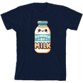 thumbnail image 1 of "Powered By Milk" Youth Navy Blue Crew Neck Short Sleeve Tee-Medium, 1 of 4