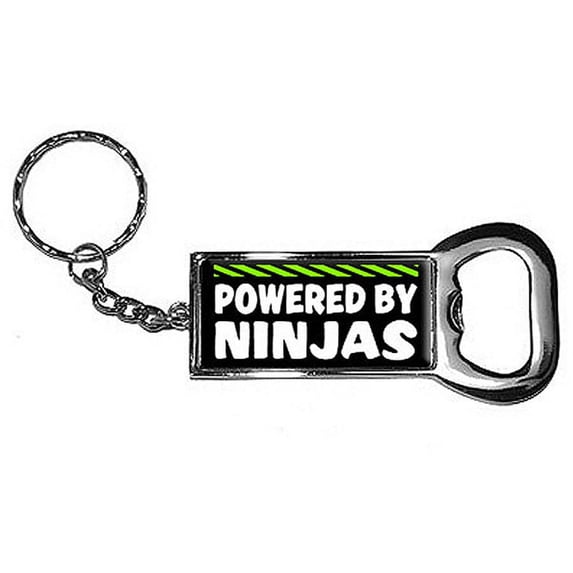 Powered By Ninjas Keychain Key Chain Ring Bottle Bottlecap Opener