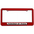 thumbnail image 1 of Powered By Pizza License Plate Tag Frame, Multiple Colors, 1 of 1