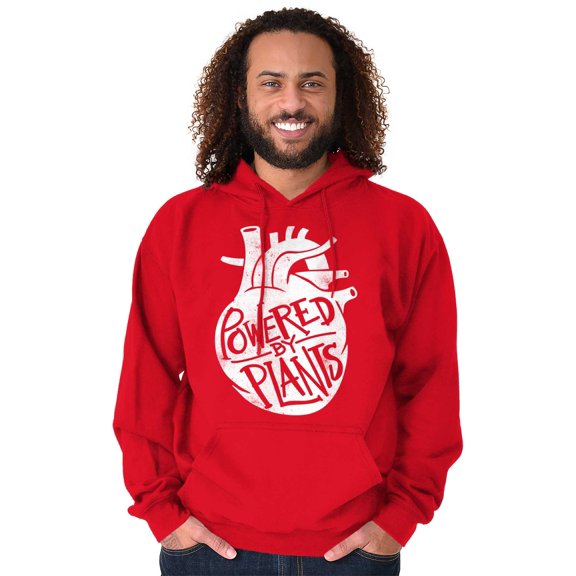 Powered By Plants Healthy Vegetarian Unisex Plus Size Hoodie Brisco Brands 3X