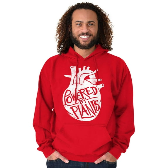 Powered By Plants Healthy Vegetarian Hoodie Sweatshirt Women Men Brisco Brands L