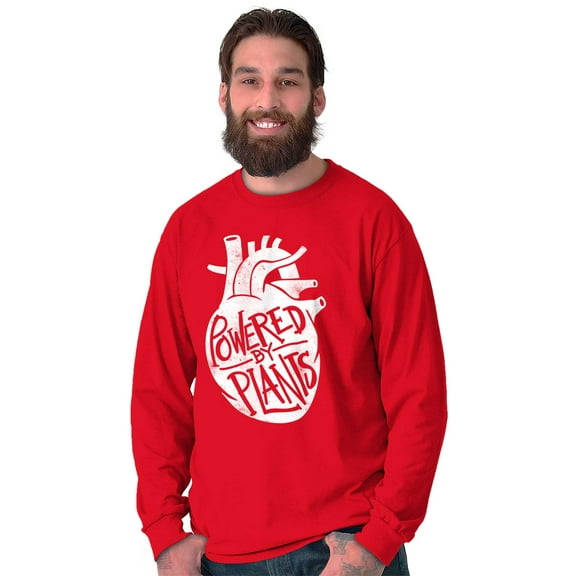 Powered By Plants Healthy Vegetarian Long Sleeve TShirt Men Women Brisco Brands X