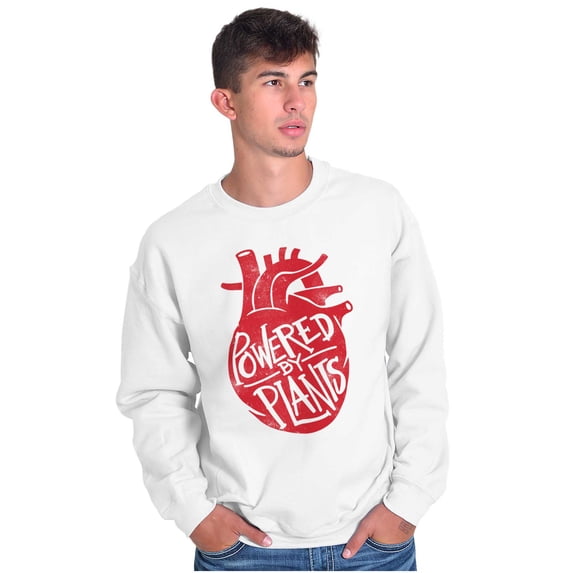 Powered By Plants Healthy Vegetarian Sweatshirt for Men or Women Brisco Brands X