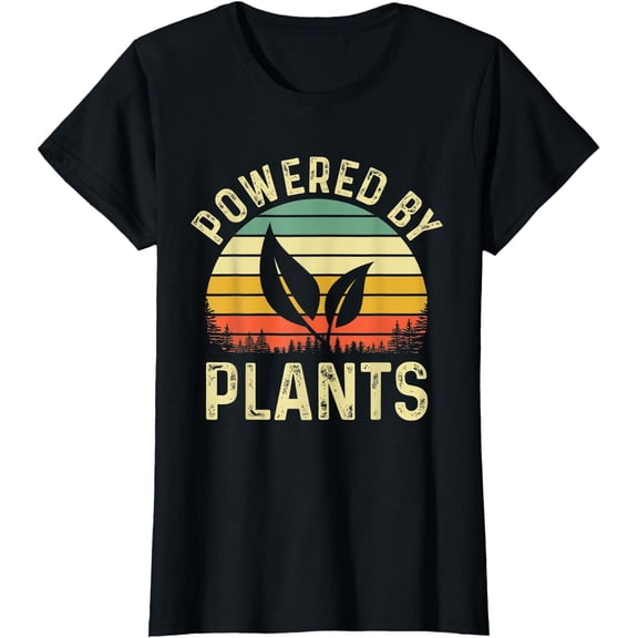 Powered By Plants Veggie Vegan Gardening T-Shirt