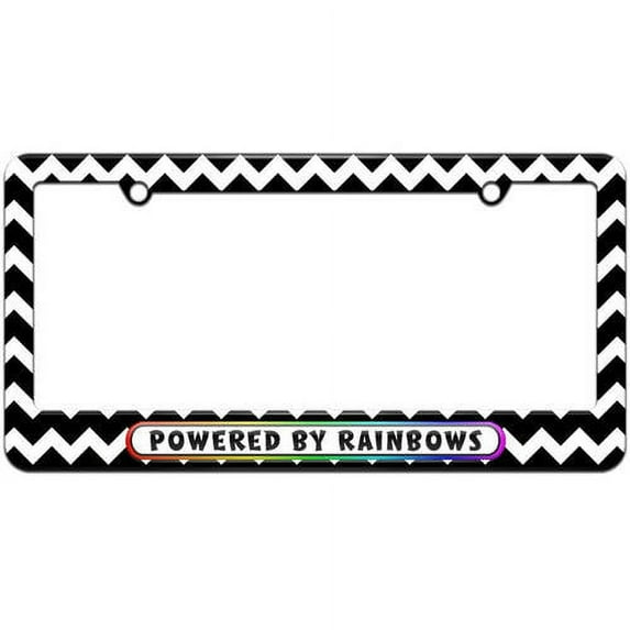 Powered By Rainbows License Plate Tag Frame, Multiple Colors