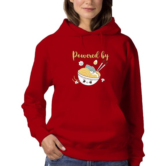 Powered By Ramen Bowl Art Hoodie Women -Smartprints Designs, Female XX-Large