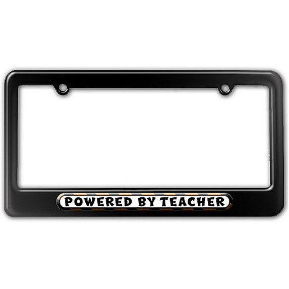Powered By Teacher License Plate Frame