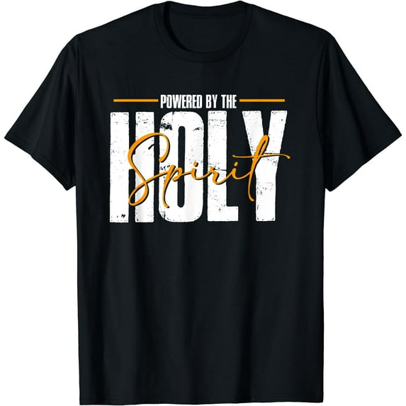 Powered By The Holy Spirit | God Jesus Religion | Believer T-Shirt Black Small