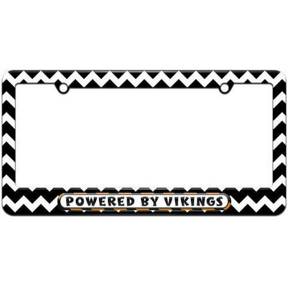 Powered By Vikings License Plate Tag Frame, Multiple Colors