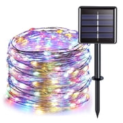 QiShi Powered Copper Wire Led String Lights, 33FT 100 LEDs Waterproof 8 Modes Decorative Fairy Lights for Outdoor Christmas Garden Patio Yard (Multicolor)-1Pack