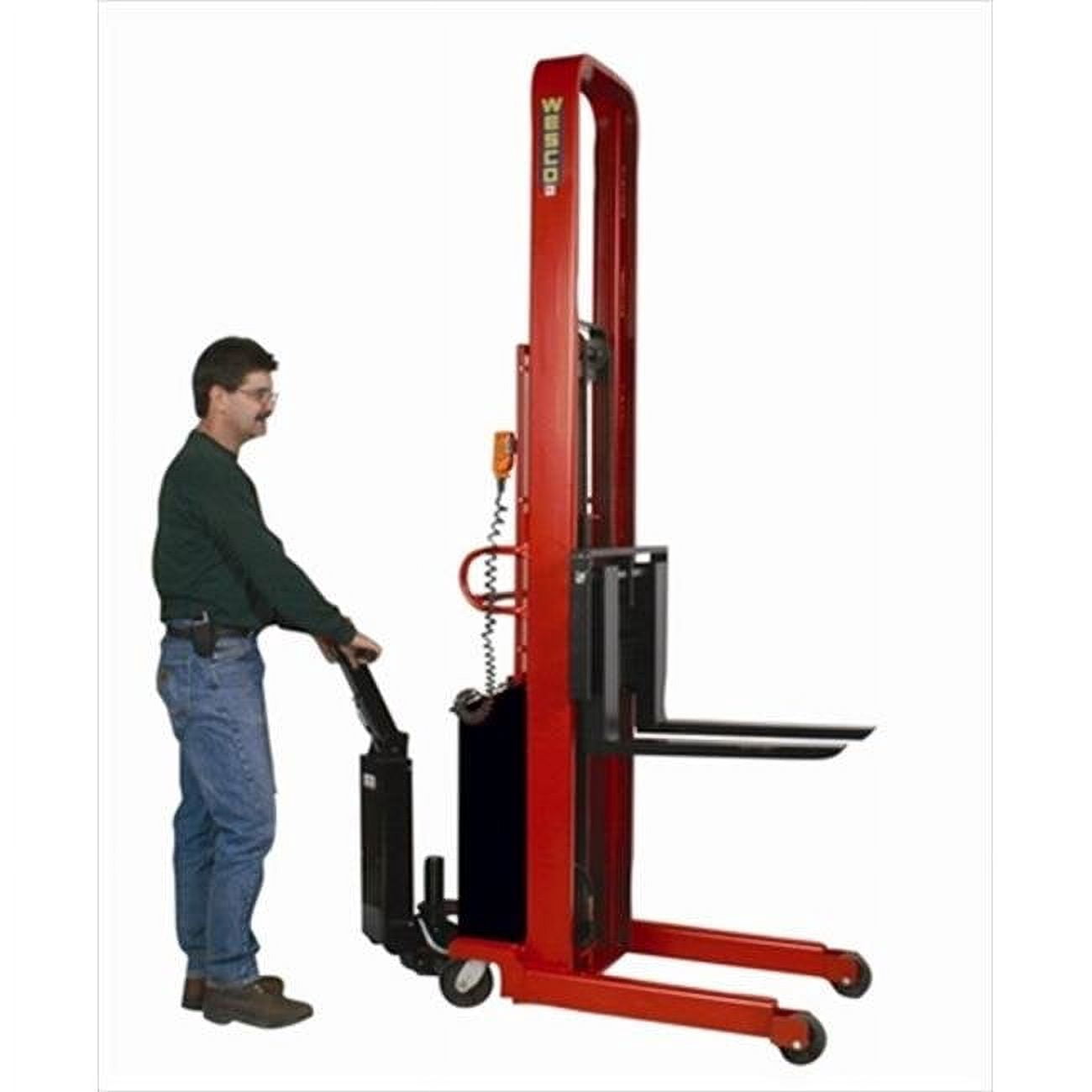 Powered Fork Stacker With Power Drive System 2000 Lb - 64 in. Raised ...