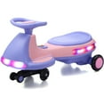 thumbnail image 1 of iRerts 12V Electric Wiggle Car for Kids with Pedal, Powered Ride on Toys for Toddlers, 2 in 1 Drifting Swing Car with Bluetooth, Anti-Rollover, Flashing Wheels, for Ages 3+ Gifts, Purple, 1 of 10
