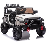 Powered Ride on Cars for Toddlers, Ride on Truck for kids Boys Girls Gifts 2-5, 24V Ride on Toys with Remote Control, Bluetooth, Music, LED Light, MP3 Player, 4 Wheel Suspension, White