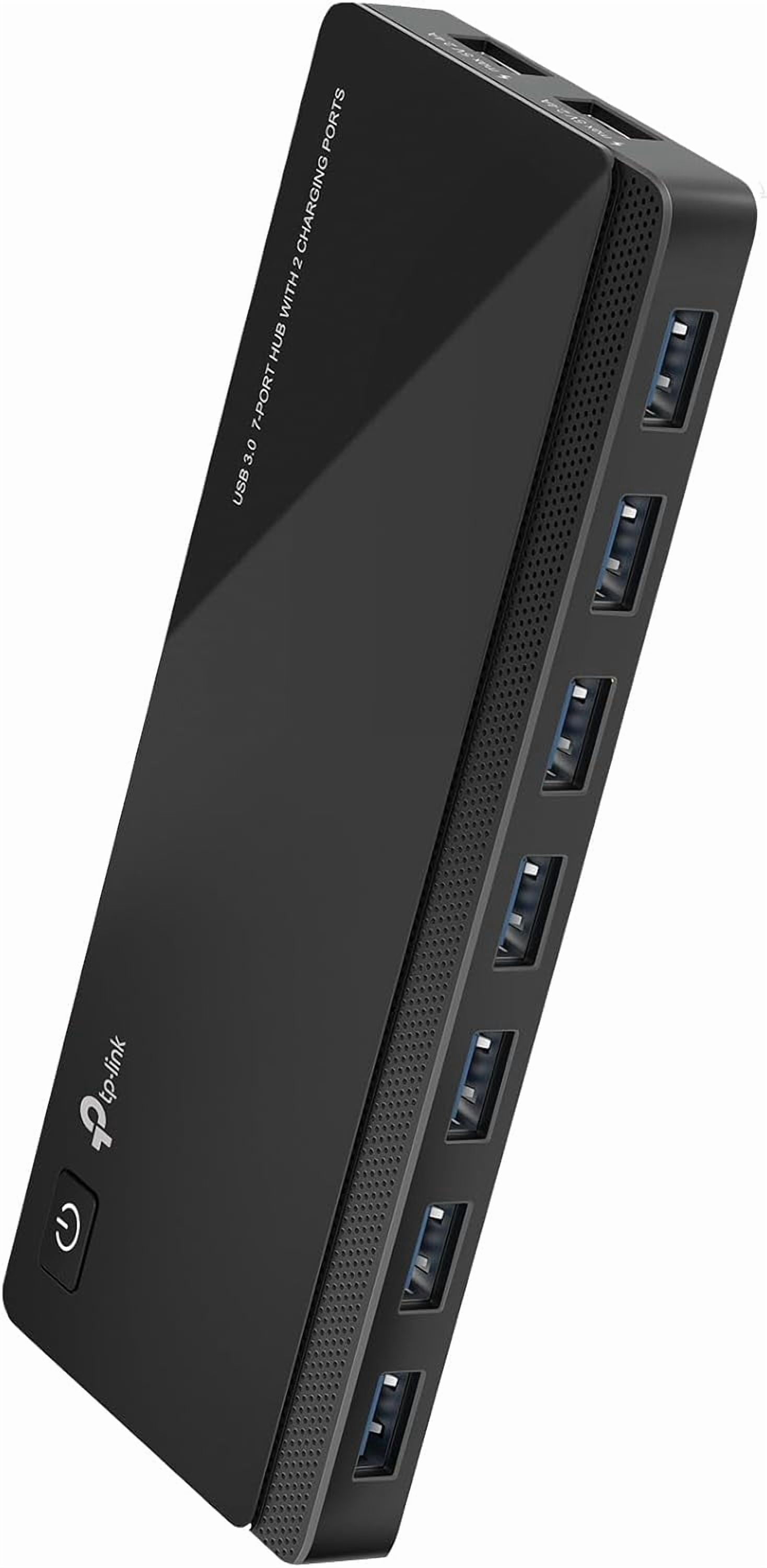 Powered USB Hub 3.0 with 7 USB 3.0 Data Ports and 2 Smart Charging USB Ports. Compatible with Windows, Mac, Chrome & Linux OS, with Power On/Off Button, 12V/4A Power Adapter(UH720)