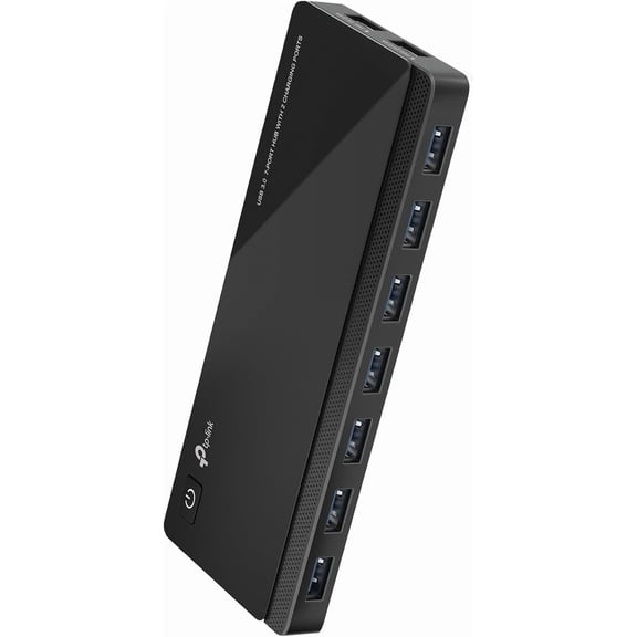 Powered USB Hub 3.0 with 7 USB 3.0 Data Ports and 2 Smart Charging USB Ports. Compatible with Windows, Mac, Chrome & Linux OS, with Power On/Off Button, 12V/4A Power Adapter(UH720)