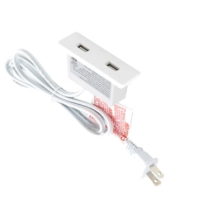 Powered USB Hub Socket Recessed USB Power Strip Outlet with Power Supply 2 USB Ports 2.1A Mounted into Bed Desk Table Sofa White