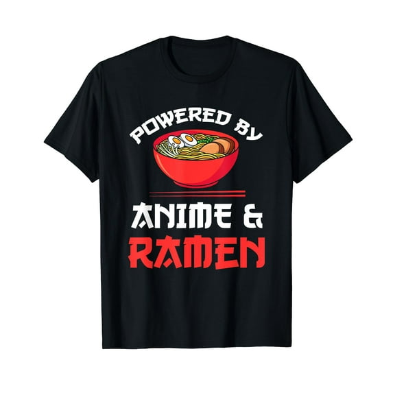 Powered by Anime & Ramen Merchandise,Short Sleeve T-Shirt