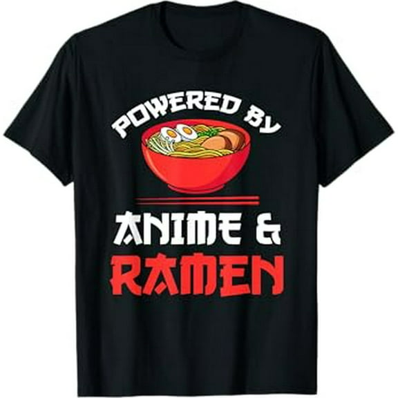 Powered by Anime & Ramen Merchandise,Short Sleeve T-Shirt
