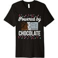 thumbnail image 1 of Powered by Chocolate - Fun Sweet Treat Lover Graphic Premium T-Shirt men and women can wear, black, white, gifts, 1 of 4