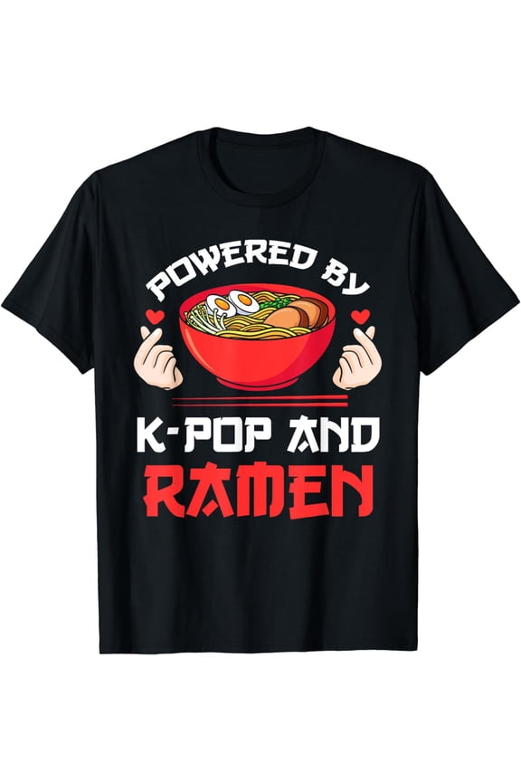 Powered by K-pop and Ramen Kpop Merch Merchandise Gift T-Shirt