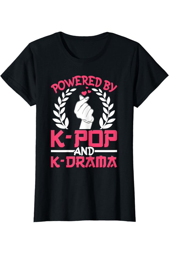 Powered by K-pop and Ramen Kpop Merch Merchandise Teen Girls T-Shirt