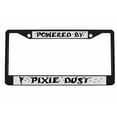 thumbnail image 1 of Powered by Pixie Dust Style Metal License Plate Frame Personalized/Car Accessories Car Tag Holder Cover (Black/Silver/Black), 1 of 2