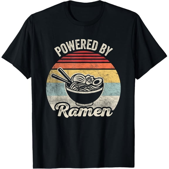 Powered by Ramen T-Shirt – Retro Vintage Style Gift for Noodle Lovers