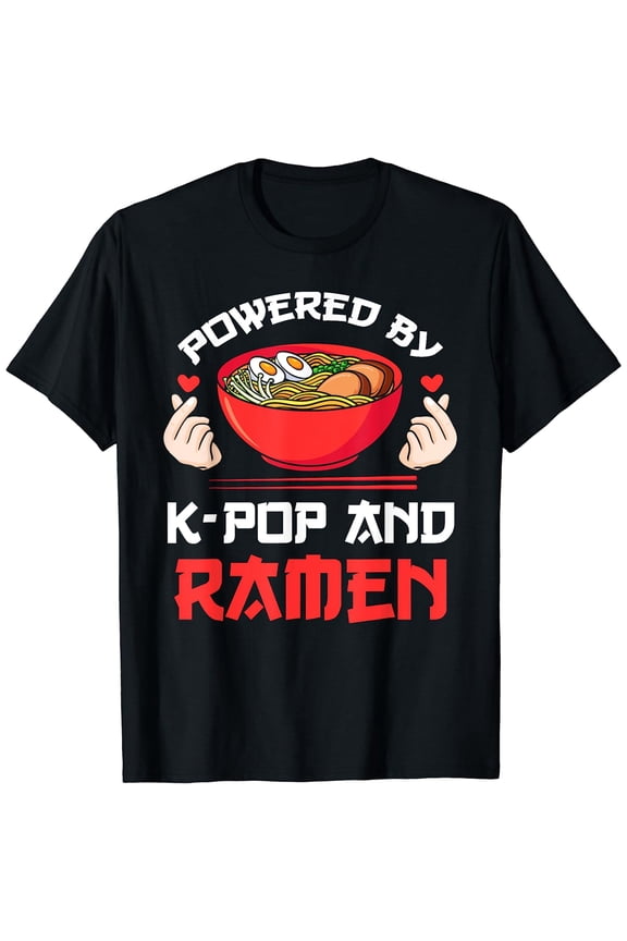 Powered by pop and Ramen Kpop Merch Merchandise Gift T-Shirt