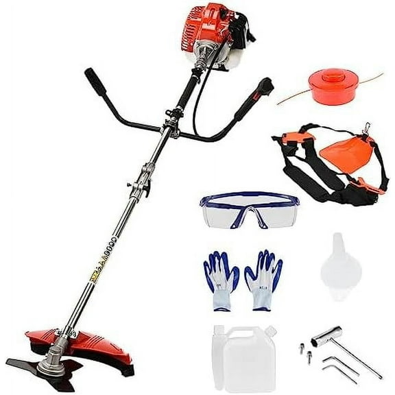 Powereful Grass Trimmer, Cordless Hedge Trimmer Lawn Mower - 52cc 2-Stroke Gas Straight Shaft String Backpack Grass Trimmer for Lawn Care$$Garden &