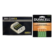 Powerex MH-C204FA AA / AAA Smart Battery Charger & 4 AAA Duracell Rechargeable DX2400 Batteries 900 mAh