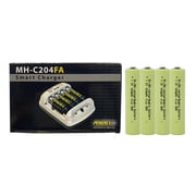 Powerex MH-C204FA AA / AAA Smart Battery Charger & 4 AAA NiMH Batteries 900 mAh