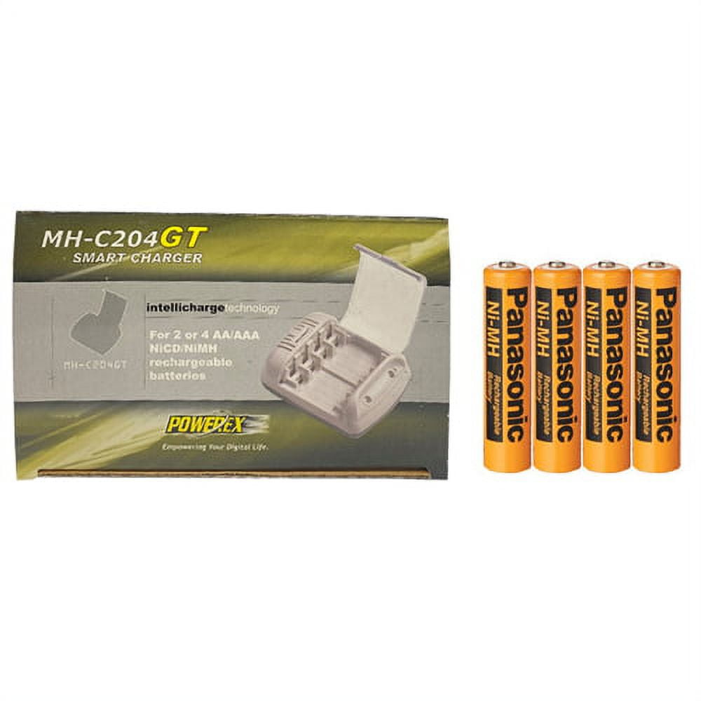 Powerex MHC204GT AA / AAA Smart Battery Charger & 4 AAA Panasonic 750
