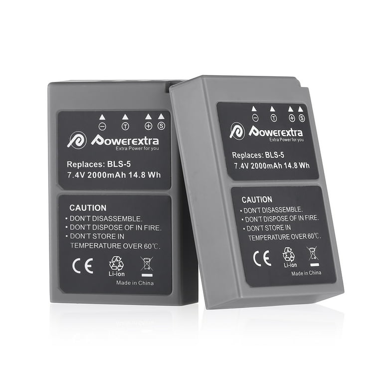 Powerextra 2-Pack Battery Replacement for Olympus BLS-50 PS-BLS50
