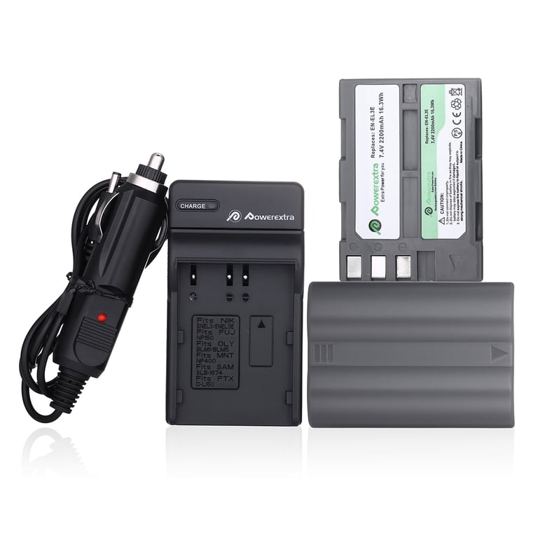 En El3e Battery Nikon D50 Charger Powerextra 2-Pack EN-EL3E - Main Image