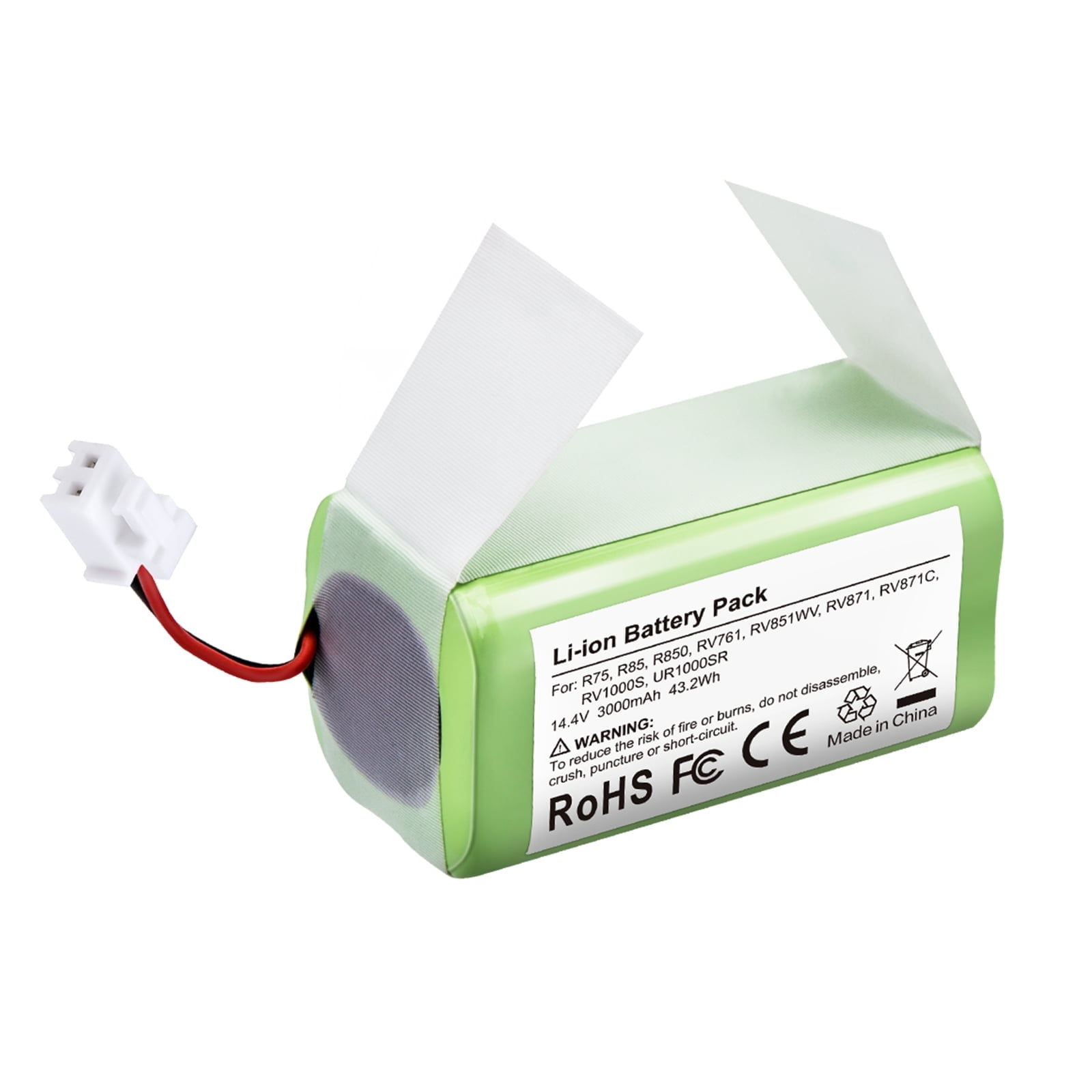 Powerextra 3.0Ah Replace RVBAT850 Battery for Shark Ion Robot R75, RV761, RV850C, RV1000S, RV1100VL, RV700_N, RV720_N