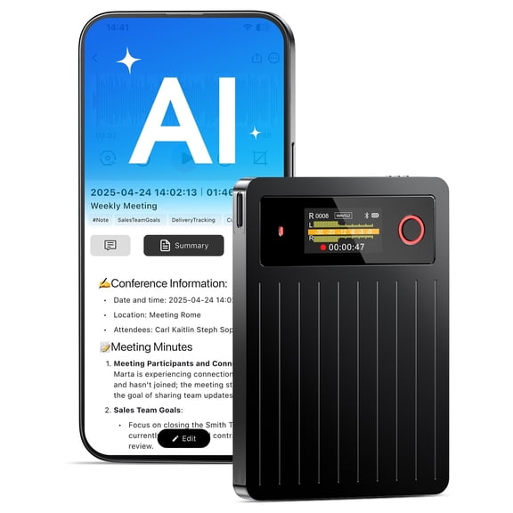 Powerextra AI Voice Recorder 64GB, Voice Recorder with GPT Transcription Summary