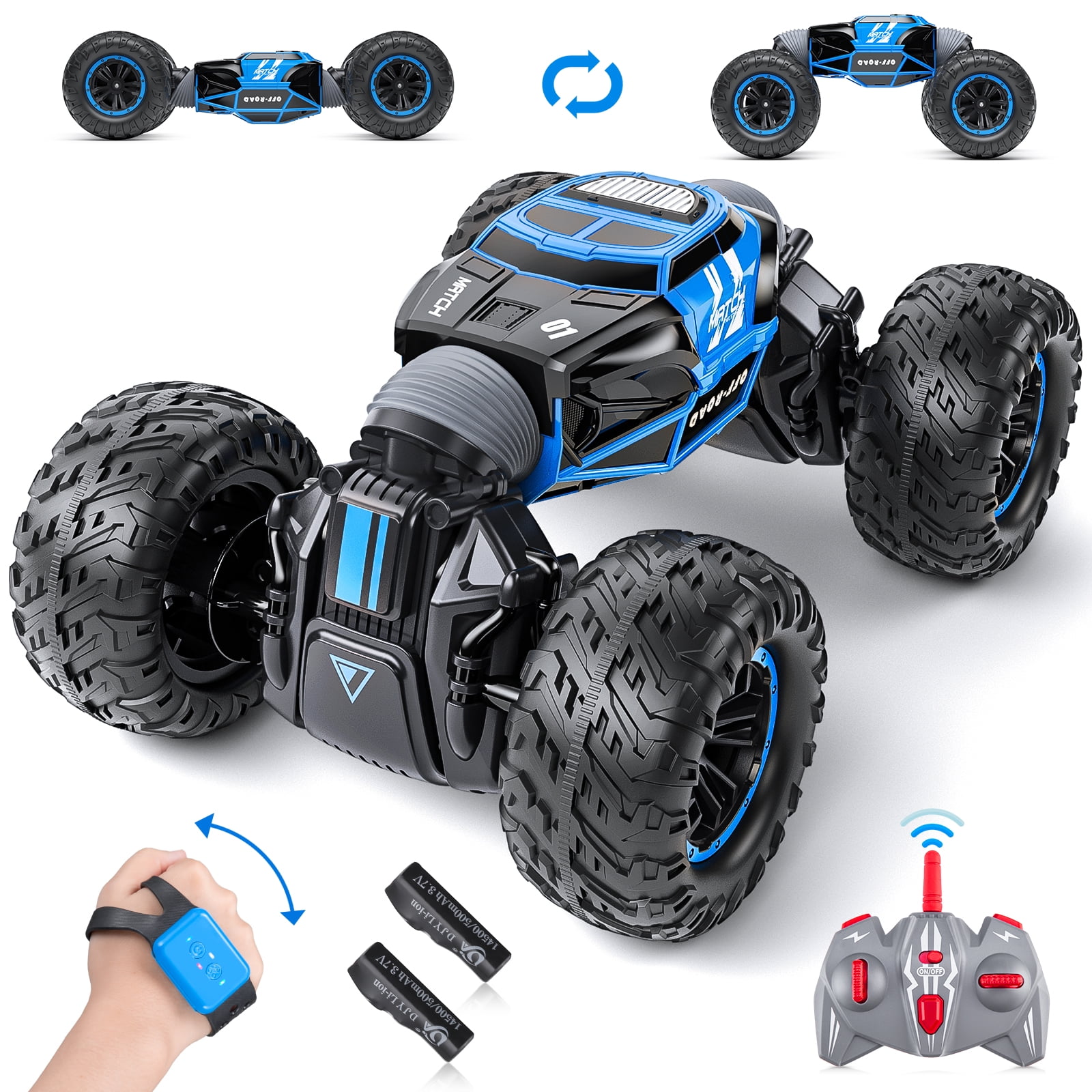Powerextra Remote Control Car for Kids RC Stunt Car RC Car Watch