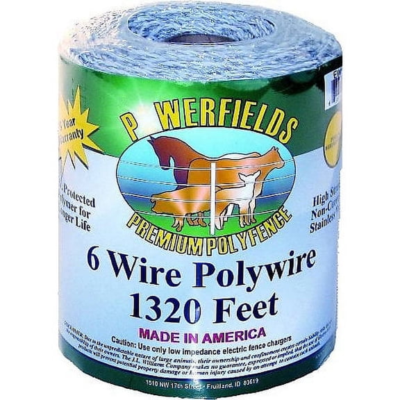 Powerfields 6-Wire Polywire White 1320ft