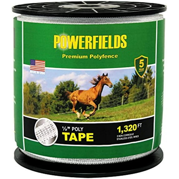 Powerfields Poly Tape 1/2 in White 1/2in x 1320ft