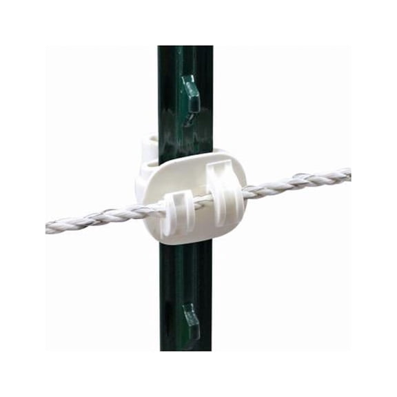 Powerfields R-CT-25-W T-Post Claw Insulator, Heavy Duty, White, 25-Pk. - Quantity 1
