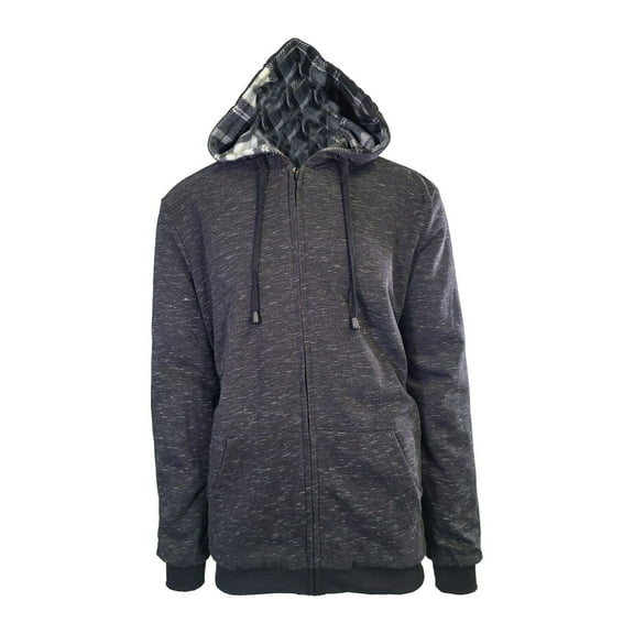 Powerfix Profi Men's Anthracite Hoodie 2 in 1 Reversible Black Gray Plaid (S01)