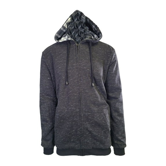 Powerfix Profi Men's Anthracite Hoodie 2 in 1 Reversible Black Gray Plaid (S01)