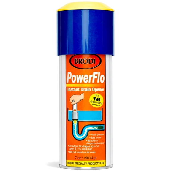 Powerflo Instant Drain Opener, Non-Chemical Hydraulic Action Clears Clogs Fast, Works on All Drain Sizes, Powerful solution with 18 applications