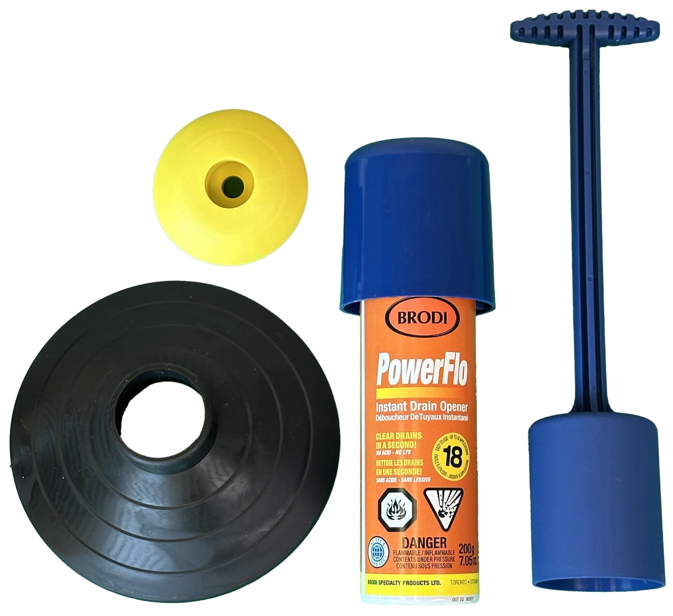 Powerflo Starter Kit, Instant Drain Opener, Non-Chemical Hydraulic ...