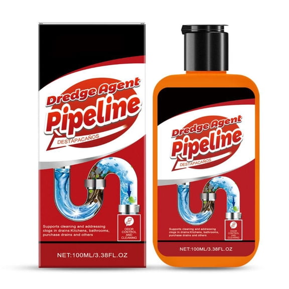 Powerful 100ml Drain Cleaner Liquid Unclogs Kitchen Bathroom Pipes and Prevents Odors