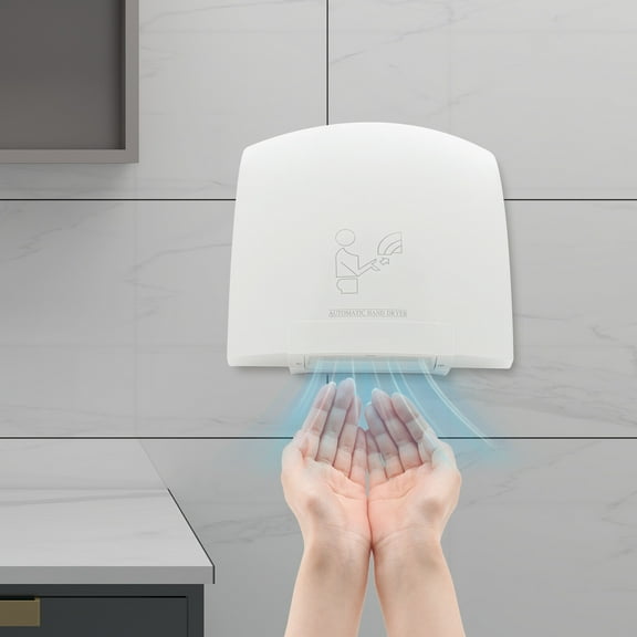 Powerful 1200W Automatic Hand Dryer, Fast 10-15s Drying for Commercial & Home, Infrared Sensor with Adjustable Temperature (104-149F), Wall Mounted with Easy Install Kit