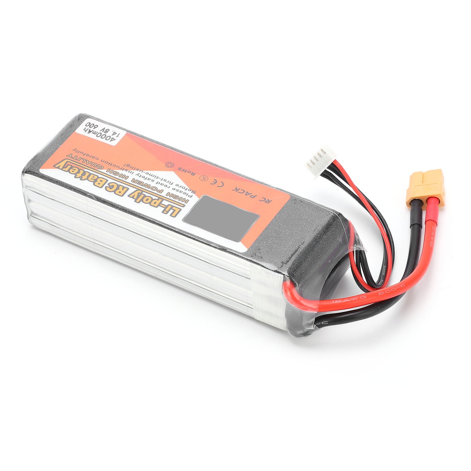 Powerful 14.8V 4S 60C 4000mAh Lipo Battery Pack, XT60 Connector For RC Cars  Drones